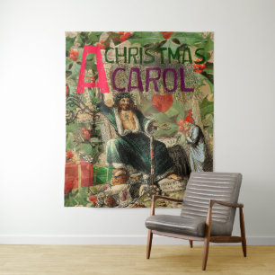 Ghost of Christmas Present Illustration Scrooge Tapestry