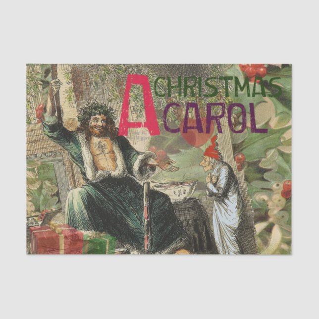 Ghost of Christmas Present Illustration Scrooge Tissue Paper (Front)