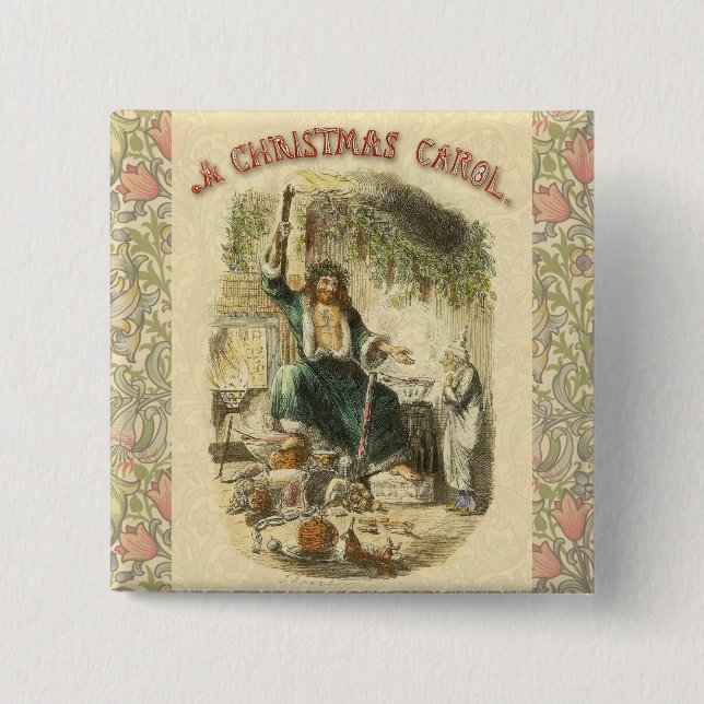 Ghost of Christmas Present Scrooge  15 Cm Square Badge (Front)