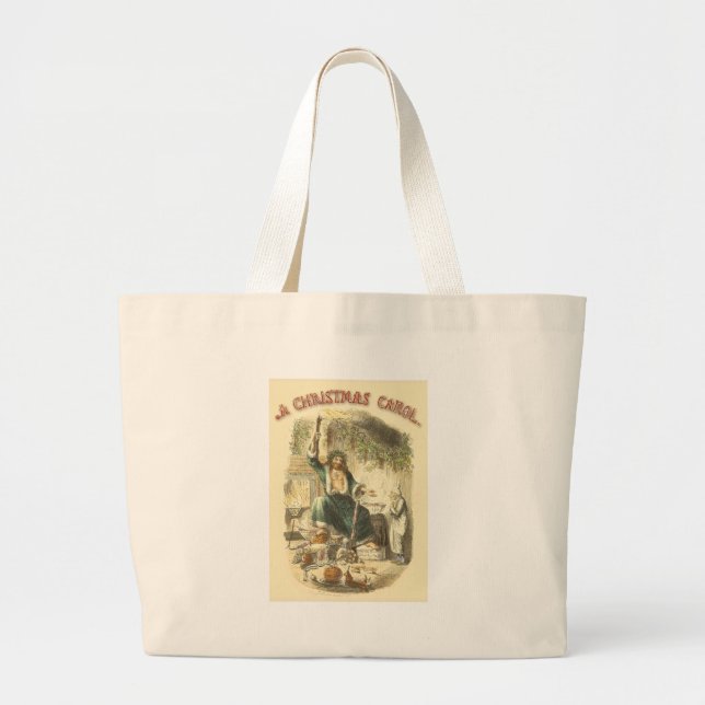 Ghost of Christmas Present Scrooge  Large Tote Bag (Front)