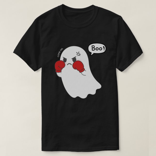 Ghost of Disapproval Boo! Boxing - Funny Halloween T-Shirt (Design Front)