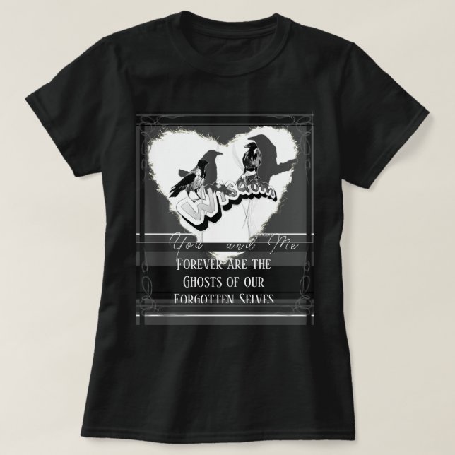 Ghost of Forgotten Selves Grey Crows Ravens  T-Shirt (Design Front)