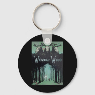 Ghost Of The Forest Cryptid Wendigo Wood Key Ring