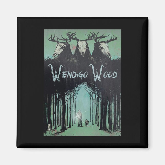 Ghost Of The Forest Cryptid Wendigo Wood  Magnet (Front)