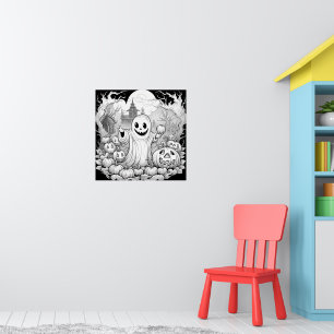 Ghost Of The Pumpkin Patch Color Yourself Poster