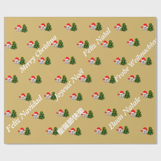 Ghost of whatsapp Merry Christmas several language Wrapping Paper