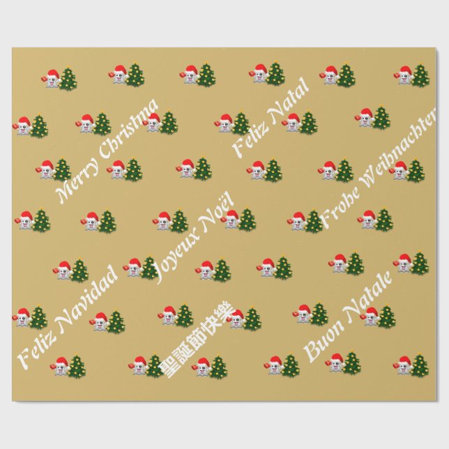 Ghost of whatsapp Merry Christmas several language Wrapping Paper (Flat)