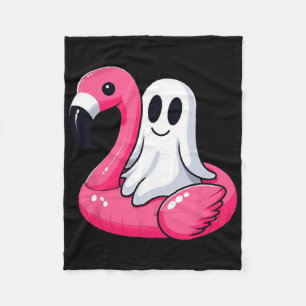 Ghost On A Pool Funny Spooky Summer Summerween Hal Fleece Blanket
