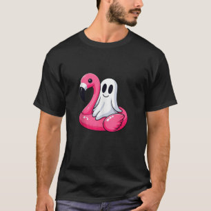 Ghost On A Pool Funny Spooky Summer Summerween Hal T-Shirt