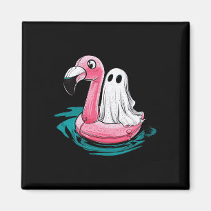 Ghost On A Pool Funny Spooky Summer Summerween Wom Magnet