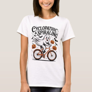 Ghost on Bicycle Cyclopathic and Spiralling T-Shirt