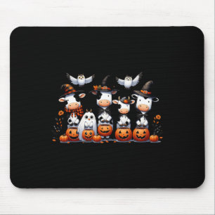 Ghost Owls Cows Halloween Animals Cow Lover Spooky Mouse Mat