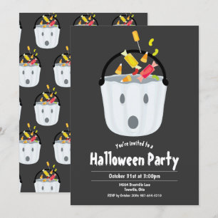 Ghost Pail Candy Kid’s Halloween Party Invitation
