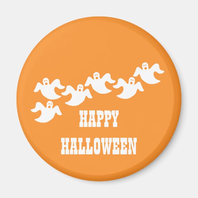 Ghost Party Halloween Magnet, Orange Magnet (Front)