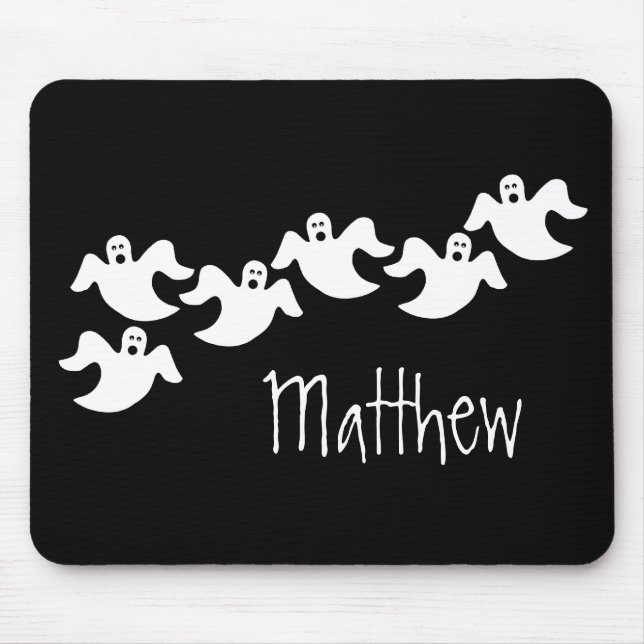 Ghost Party Halloween Mousepad, Black Mouse Mat (Front)