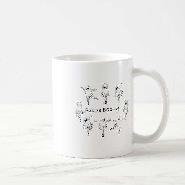 Ghost Pas De Boo-rée Llet Dancer Spooky Halloween  Coffee Mug (Right)
