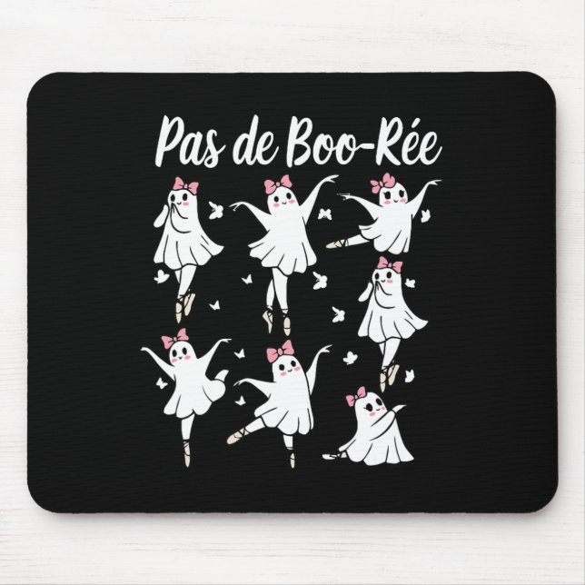 Ghost Pas De Boo-rée Llet Dancer Spooky Halloween  Mouse Mat (Front)