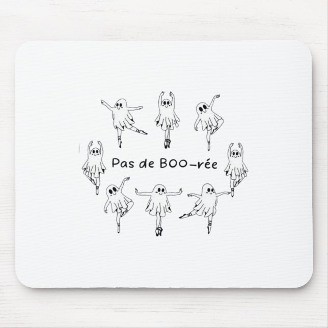 Ghost Pas De Boo-rée Llet Dancer Spooky Halloween  Mouse Mat (Front)