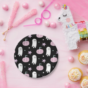 Ghost Pastel Halloween Birthday  Paper Plate