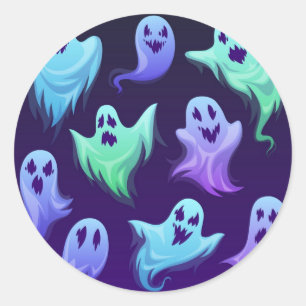 Ghost pattern classic round sticker