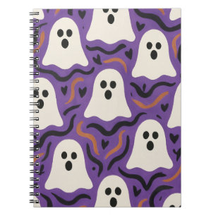 Ghost Pattern Halloween Blank Greeting Card Notebook