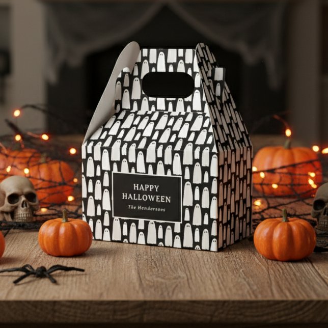 Ghost Pattern Halloween  Favour Box (Creator Uploaded)