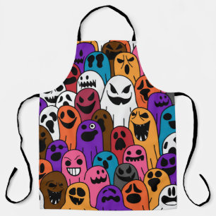 Ghost pattern Halloween spooky scarf isolated repe Apron
