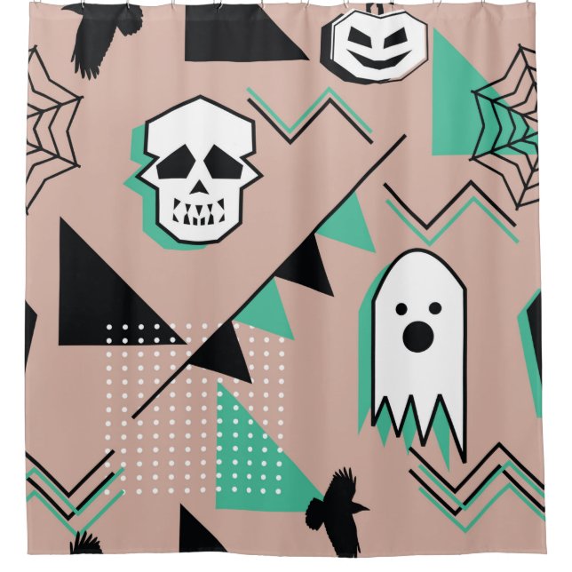 Ghost pattern,halloween theme seamless pattern wit shower curtain (Front)