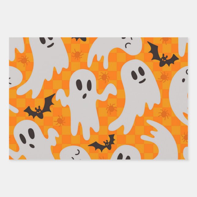 Ghost pattern wrapping paper sheet (Front)