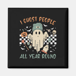 Ghost People All Year Round Retro Halloween Ghost Magnet