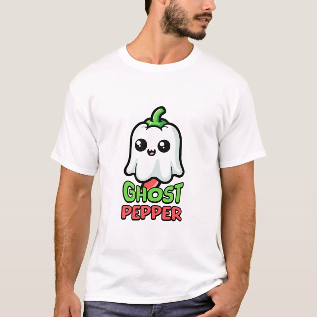 Ghost Pepper! Cute Hot Pepper Pun! T-Shirt (Front)