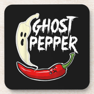Ghost Pepper Funny Spicy Hot Halloween Ghost Peppe Coaster