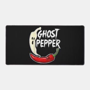 Ghost Pepper Funny Spicy Hot Halloween Ghost Peppe Desk Mat