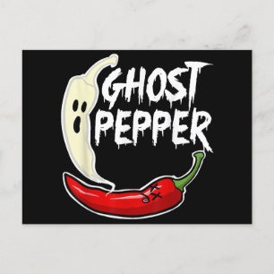 Ghost Pepper Funny Spicy Hot Halloween Ghost Peppe Holiday Postcard