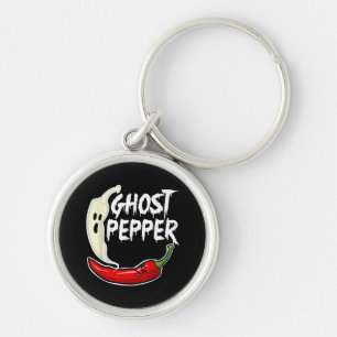 Ghost Pepper Funny Spicy Hot Halloween Ghost Peppe Key Ring