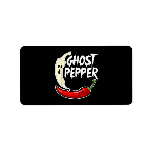 Ghost Pepper Funny Spicy Hot Halloween Ghost Peppe Label (Front)