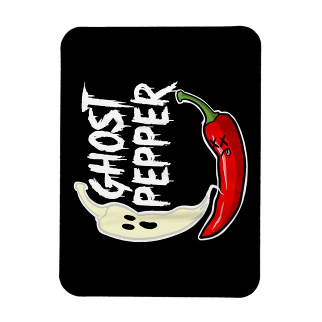 Ghost Pepper Funny Spicy Hot Halloween Ghost Peppe Magnet (Vertical)