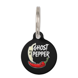 Ghost Pepper Funny Spicy Hot Halloween Ghost Peppe Pet Tag