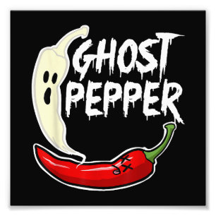 Ghost Pepper Funny Spicy Hot Halloween Ghost Peppe Photo Print
