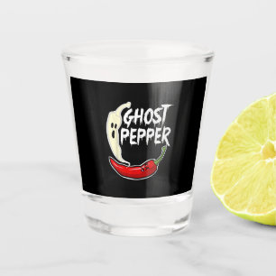 Ghost Pepper Funny Spicy Hot Halloween Ghost Peppe Shot Glass
