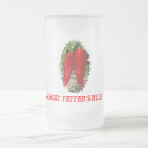 Ghost Pepper's Rule Frosted Glass Beer Mug