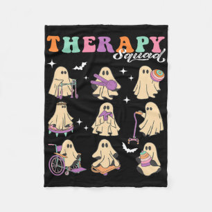 Ghost Physical Therapy Squad Slp Ot Pt Team Hallow Fleece Blanket