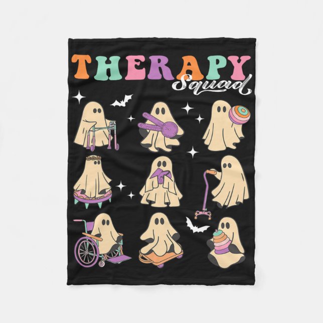 Ghost Physical Therapy Squad Slp Ot Pt Team Hallow Fleece Blanket (Front)