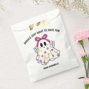 Ghost Pink Ghouls Want Have Fun Halloween Favour Bags