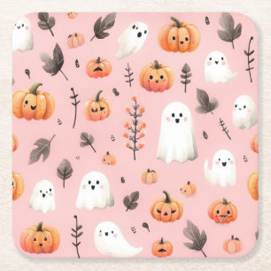 Ghost pink Helloween  Wrapping Paper Sheets Square Paper Coaster