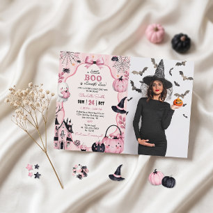 Ghost Pink Pumpkin Girl Baby Shower Invitation