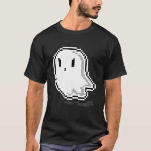 Ghost Pixel Art Lazy Halloween Costume Gaming Game T-Shirt