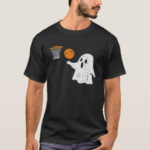 Ghost Playing Basketball Halloween Costume Sports  T-Shirt