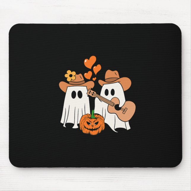 Ghost Playing Guitar For Halloween Lovers  Mouse Mat (Front)