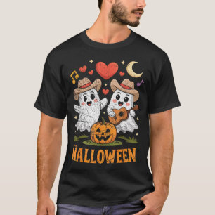 Ghost Playing Guitar For Halloween Lovers T-Shirt
